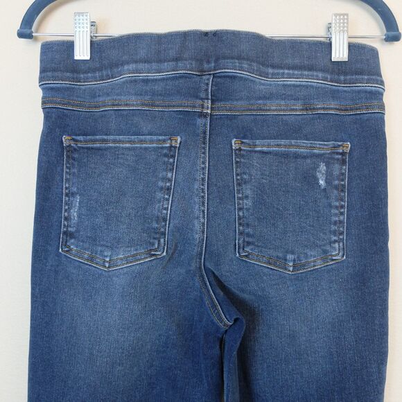 SPANX Distressed Ankle Skinny Jeans Raw Hem Size Medium - Picture 10 of 14